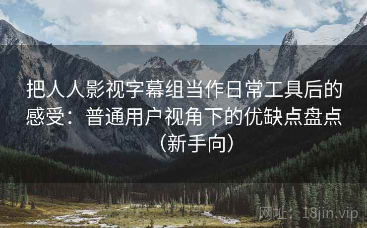 把人人影视字幕组当作日常工具后的感受：普通用户视角下的优缺点盘点（新手向）