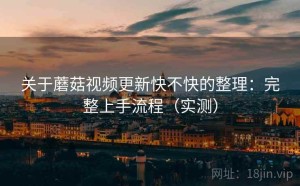 关于蘑菇视频更新快不快的整理：完整上手流程（实测）