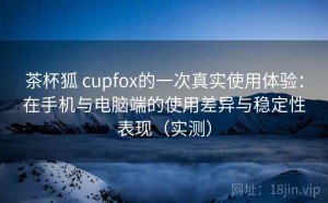 茶杯狐 cupfox的一次真实使用体验：在手机与电脑端的使用差异与稳定性表现（实测）