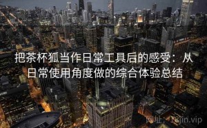 把茶杯狐当作日常工具后的感受：从日常使用角度做的综合体验总结