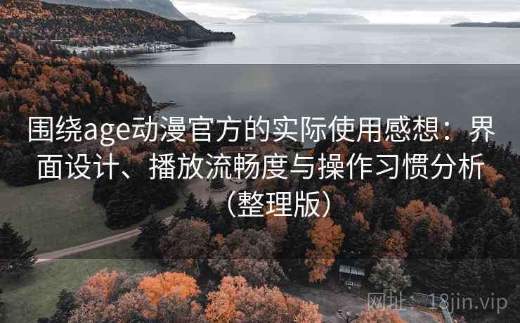 围绕age动漫官方的实际使用感想：界面设计、播放流畅度与操作习惯分析（整理版）