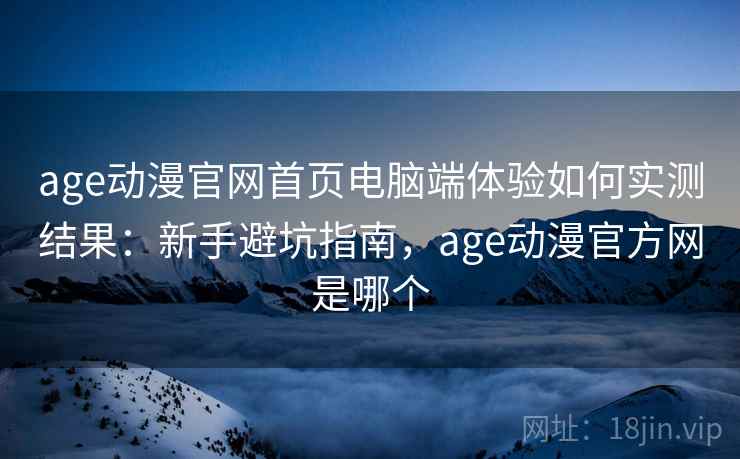 age动漫官网首页电脑端体验如何实测结果：新手避坑指南，age动漫官方网是哪个